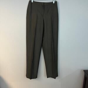 Ann Taylor loft size 8 wool high waist straight leg brown trousers dress pants